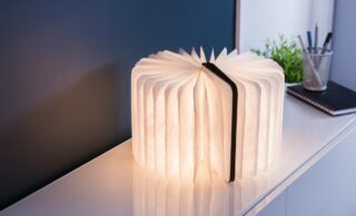 Wooden Book Lamp – Smart Book Light Mini Walnut by Gingko