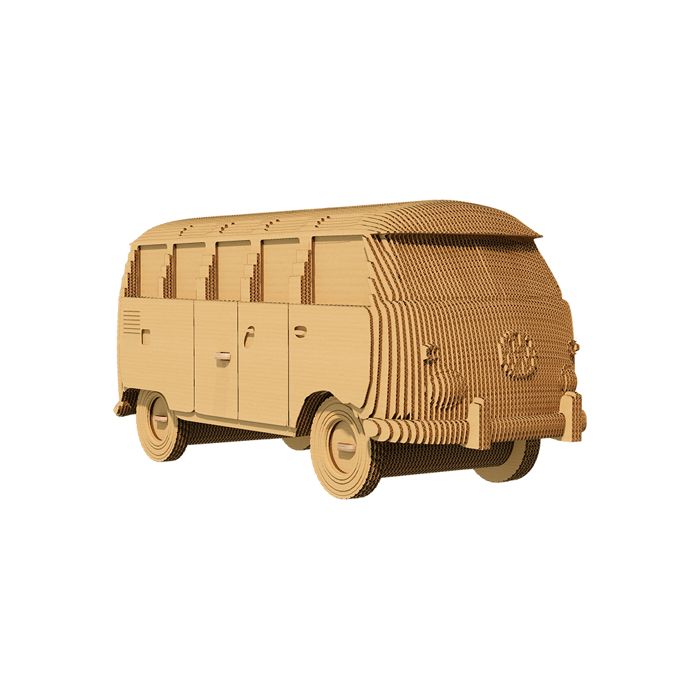 Volkswagen T1 3D puzzle made from eco-friendly cardboard – Cartonic vintage van model with split windshield.