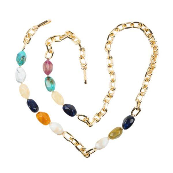 Ana Chain Ocean, a jewel for your phone. A phone cord in gold and with beautiful stones 2