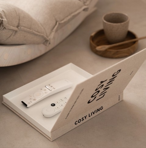 Cosy Living coffeetable storage book open with remote controls