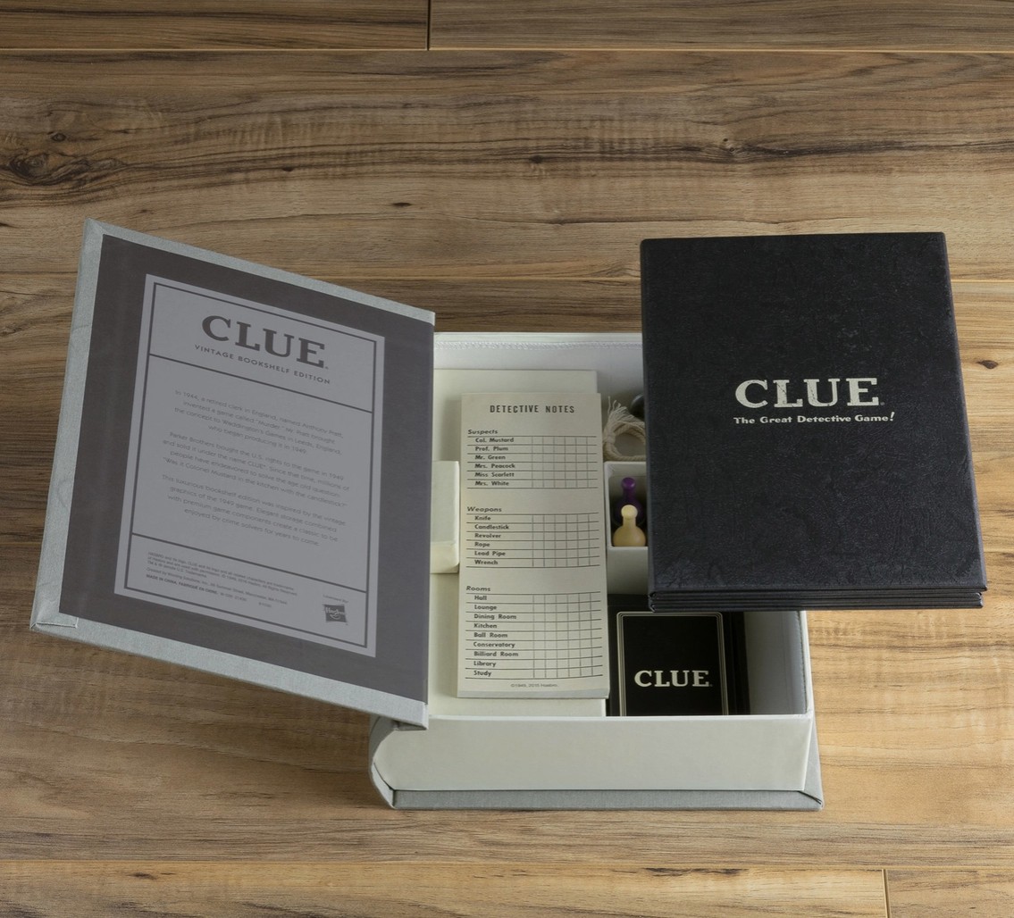 Clue Vintage Edition – Elegant Mystery Game in Bookshelf Format