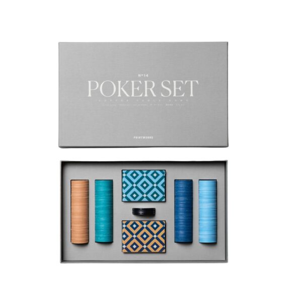 Poker set with premium chips, playing cards, and minimalist grey design – Coffee Table Game