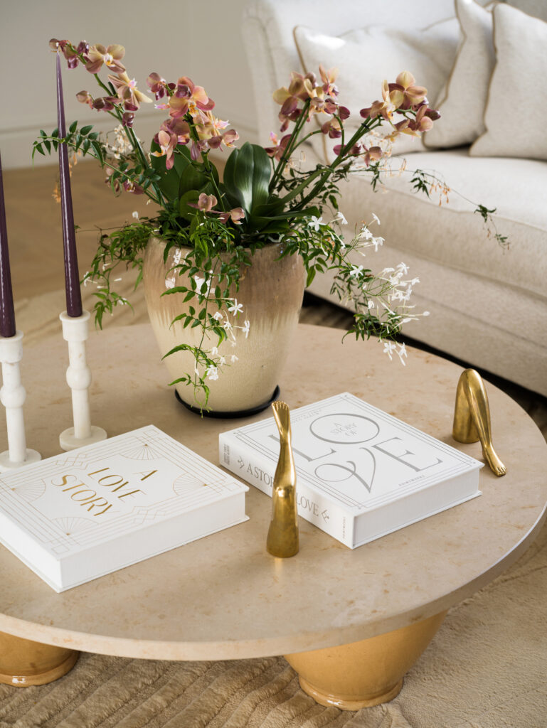 Wedding photo album with white cloth cover and silver foil text