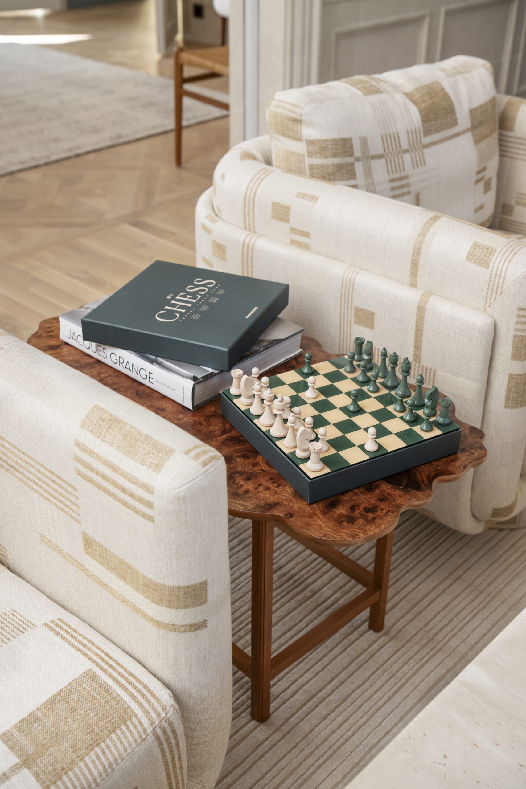 Elegant chess board game with timeless appeal and modern finish