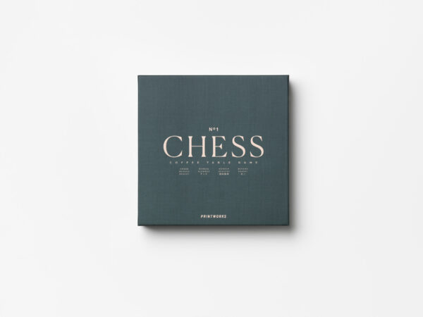 Chess board game with wooden pieces and green acrylic-topped board – Coffee Table Classic