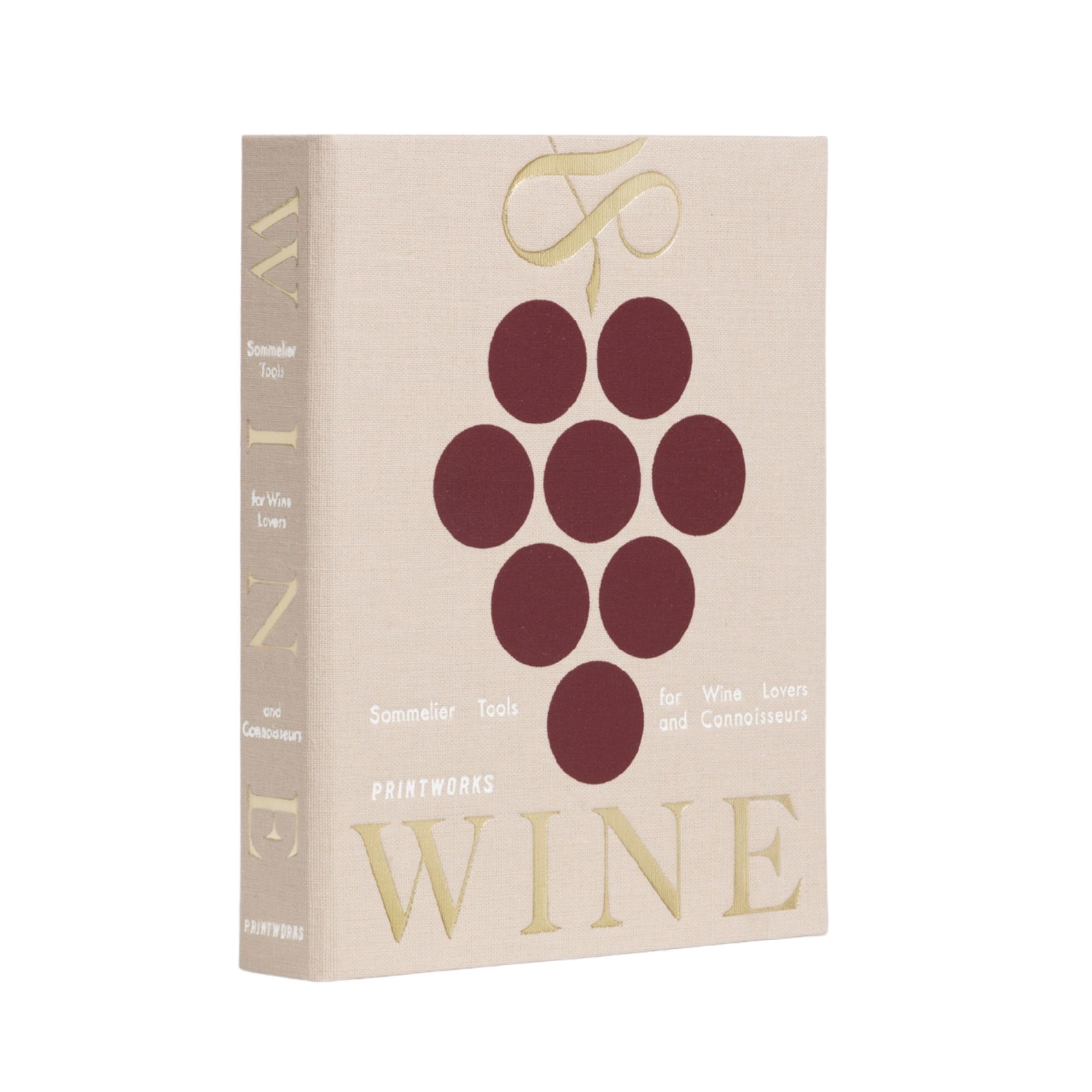 Wine tools set in beige and red book-style box – elegant stainless steel wine accessories