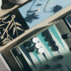 Backgammon Coffee Table Game – luxury grey and blue board game of Printworks