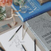 Artist starter kit with wooden mannequin and complete drawing tools