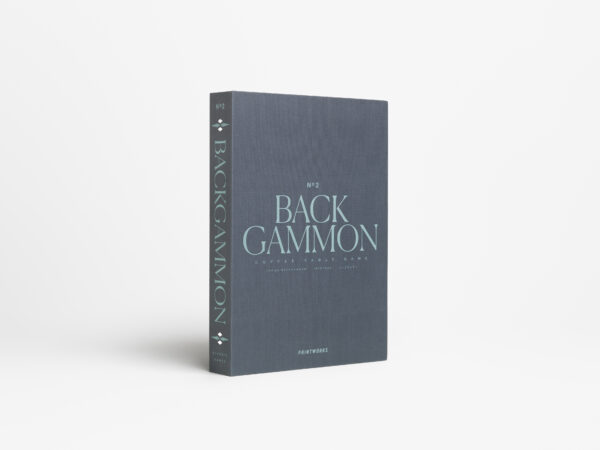 Backgammon Coffee Table Game – elegant grey and blue luxury board game