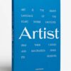 Art portfolio book in blue with 19 frames for showcasing artwork