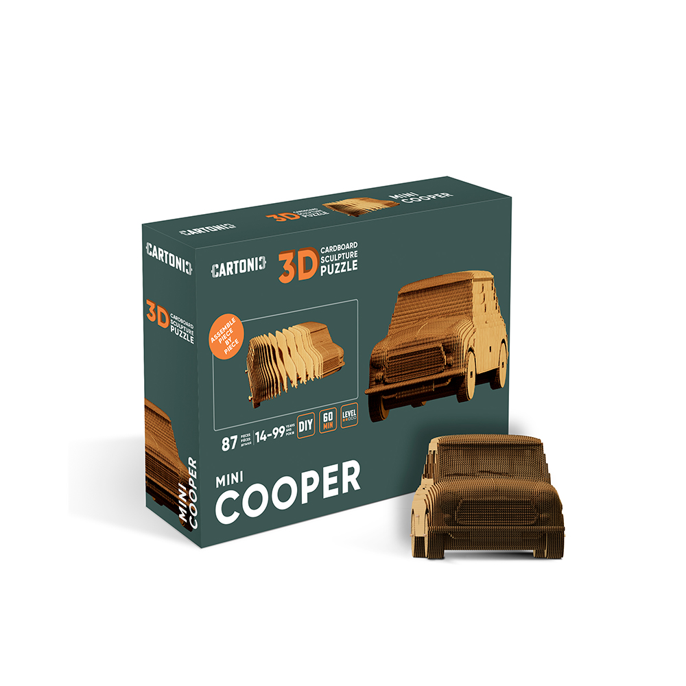 Cartonic Mini Cooper 3D puzzle made from eco-cardboard.