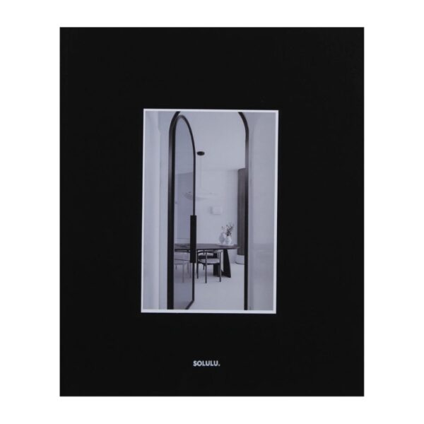 Monochrome Living coffee table storage book by Solulu with black linen cover and black-and-white photo design