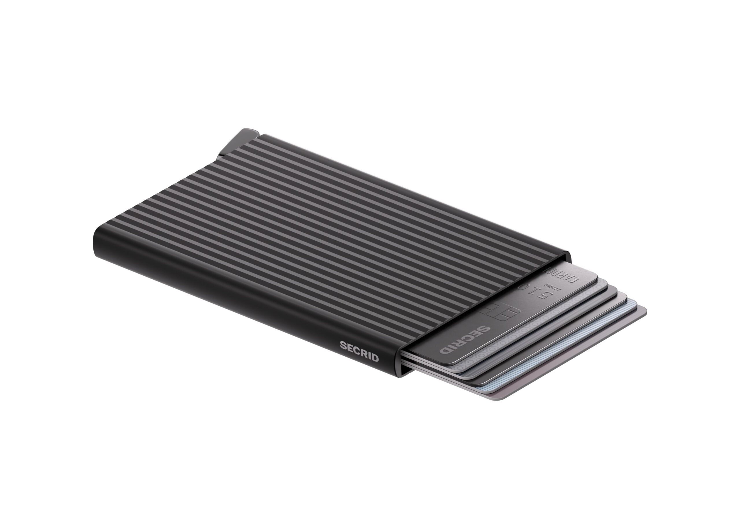 Secrid Cardprotector+ Fluted Black/Charcoal premium card holder.