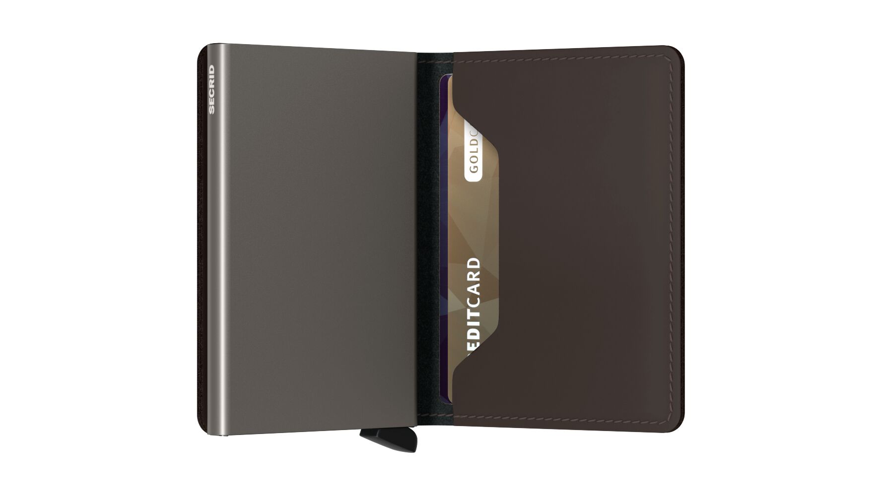 Secrid Slimwallet Matte Truffle in warm brown matte leather.