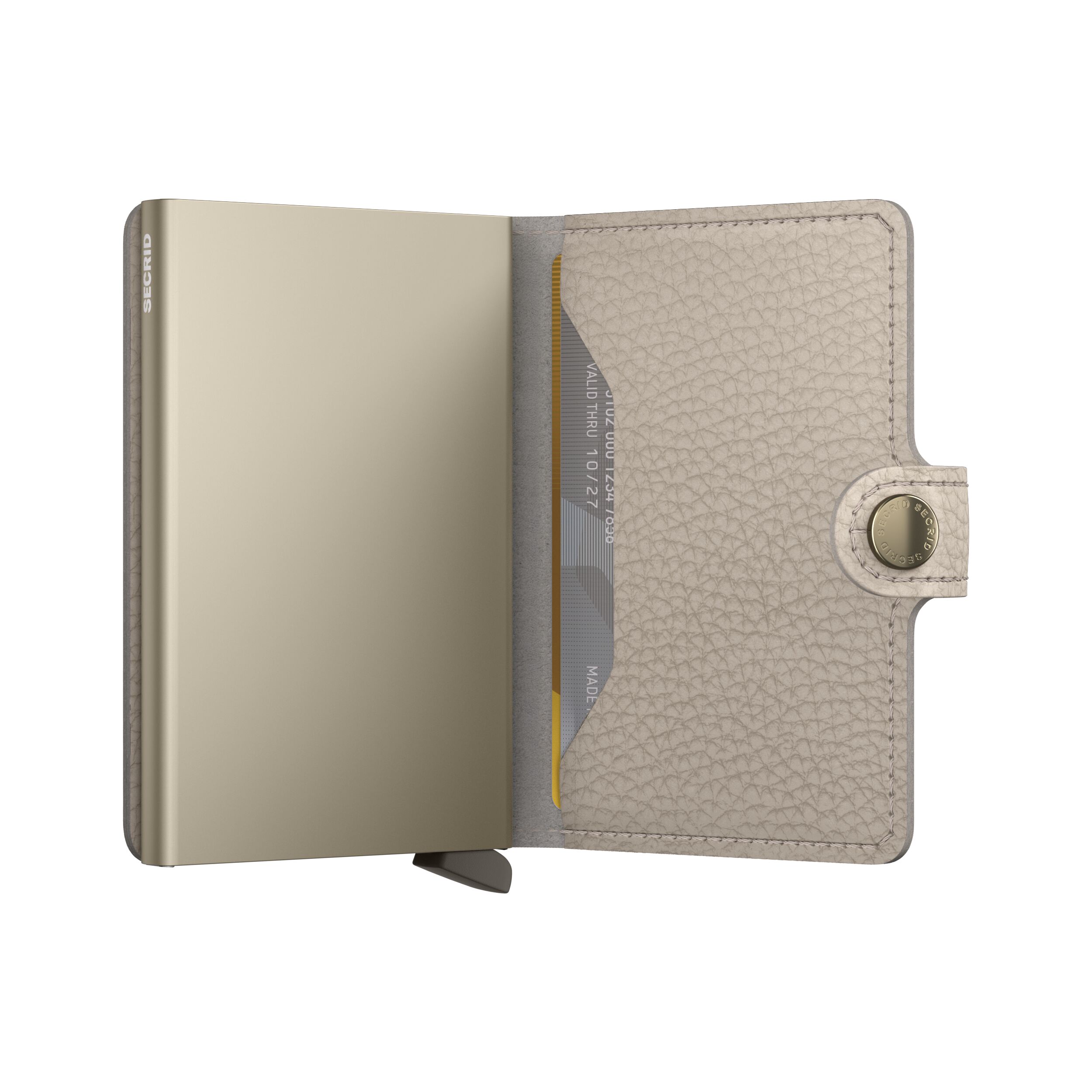 Secrid Miniwallet Pebble Latte in creamy neutral pebble leather.