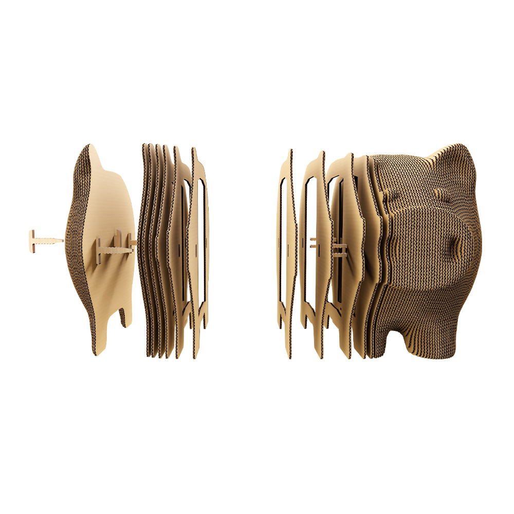 Cartonic Piggy Money Bank 3D Puzzle made from eco-cardboard.