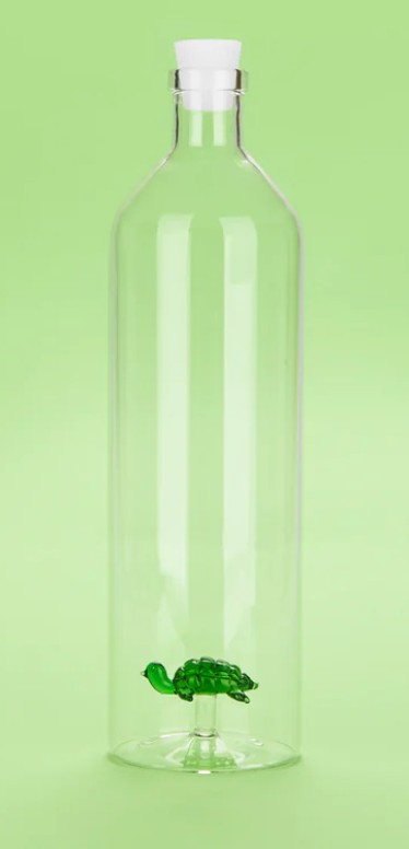 Turtle bottle Balvi green background
