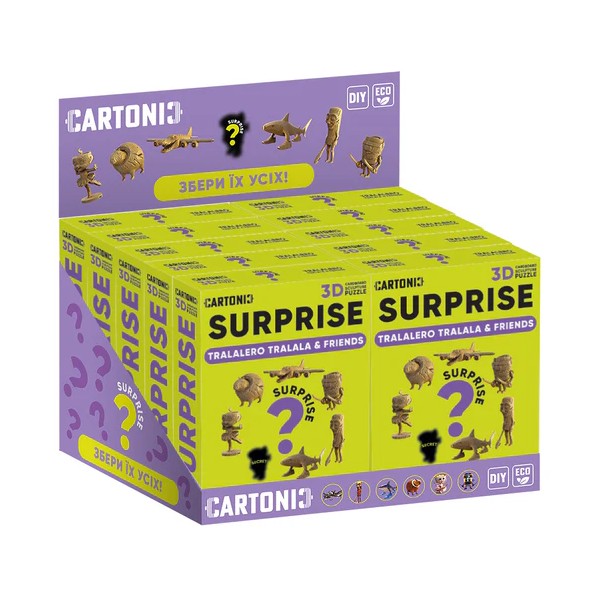 Cartonic Surprise Box – mini 3D puzzle mystery gift Tralalero & Friends cardboard puzzle character – surprise edition