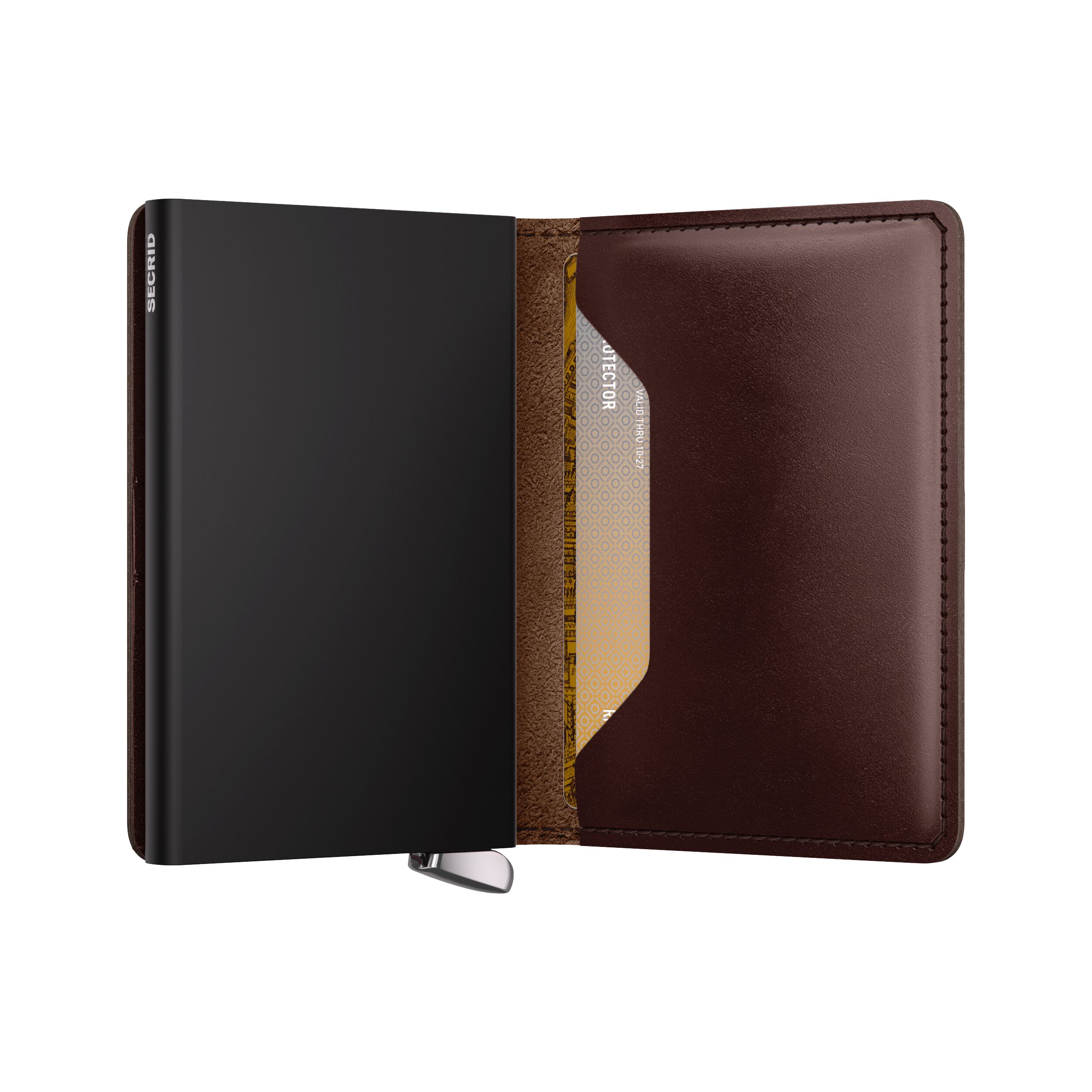 Secrid Premium Slimwallet+ Brown with stainless-steel button