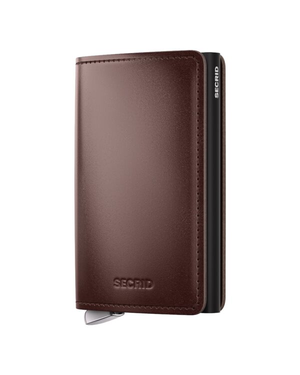 Secrid Premium Slimwallet+ Brown with stainless-steel button