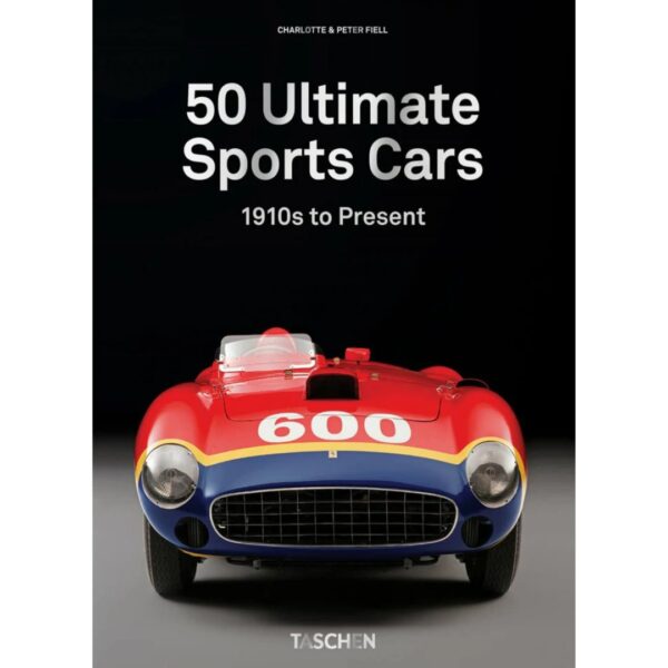 Luxury coffee table book showcasing iconic sports cars including Ferrari 250 GTO and Mercedes-Benz 300 SLR