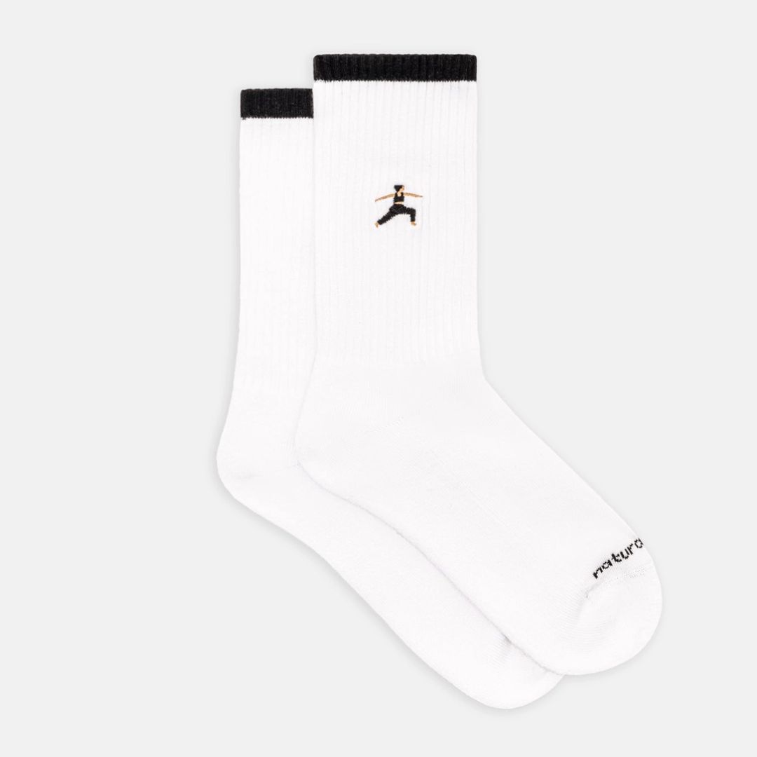 2-pack organic yoga socks with mindful yoga-inspired designs