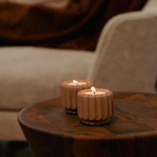 Dentelles t-light holder wide - Mocha