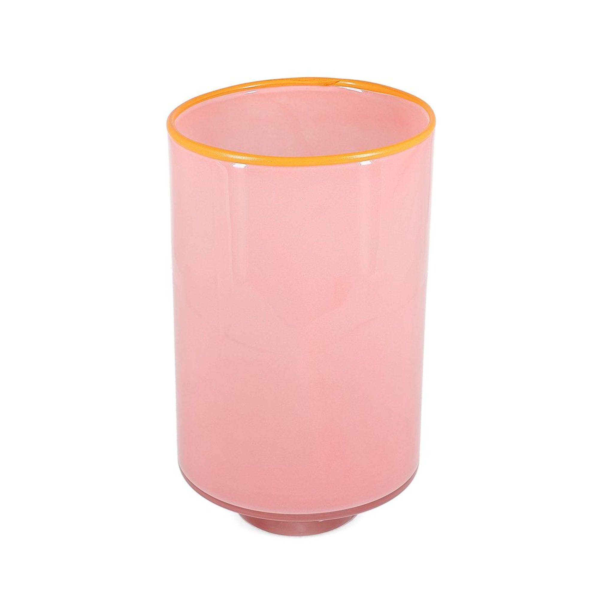 Blush pink glass vase 26cm Milo modern cylindrical design