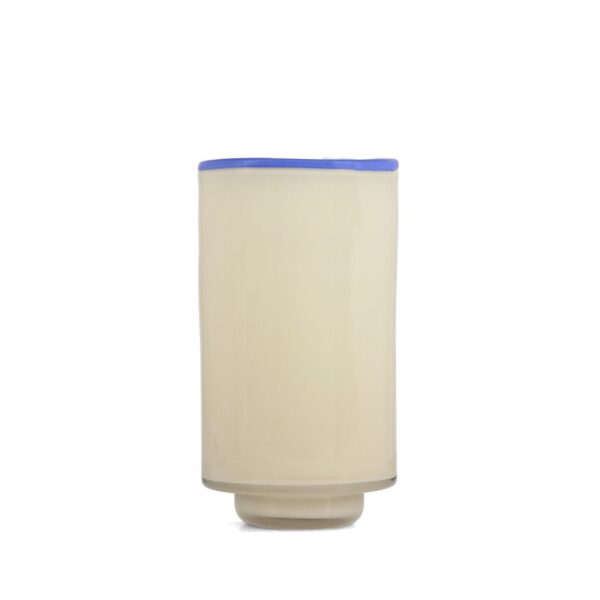 Cream white glass vase 21.5cm Milo modern cylindrical design