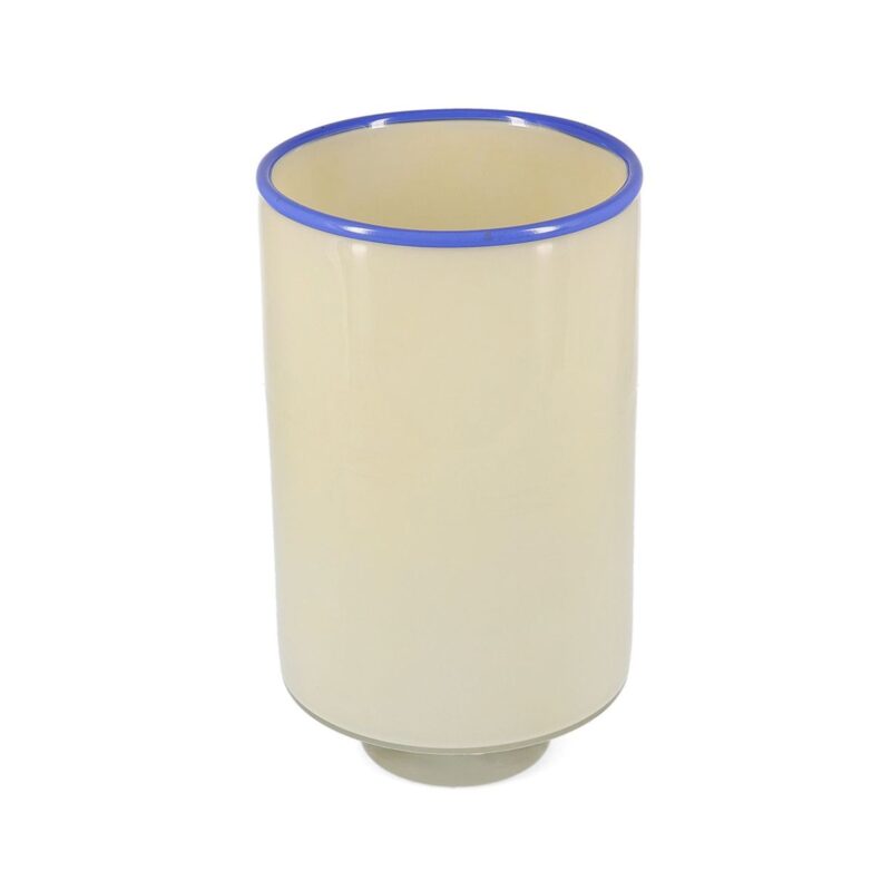 Cream white glass vase 26cm Milo cylindrical modern design