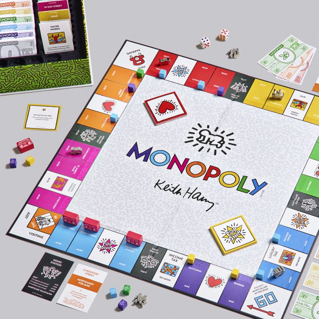 Keith Haring Monopoly 40th Anniversary Limited Edition. A collectible art-inspired board game with metal tokens and premium display box.