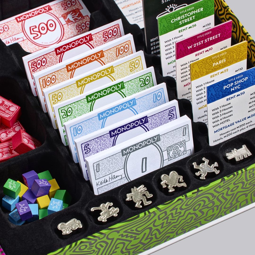 Custom Monopoly money from Keith Haring