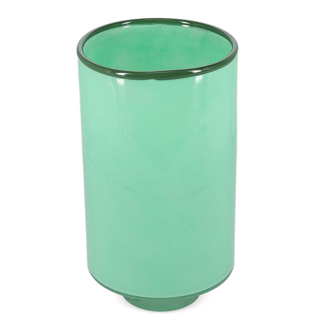 Pistachio green vase 26cm from the Milo collection. Modern glass design, perfect for fresh flowers or as a sculptural interior accent.