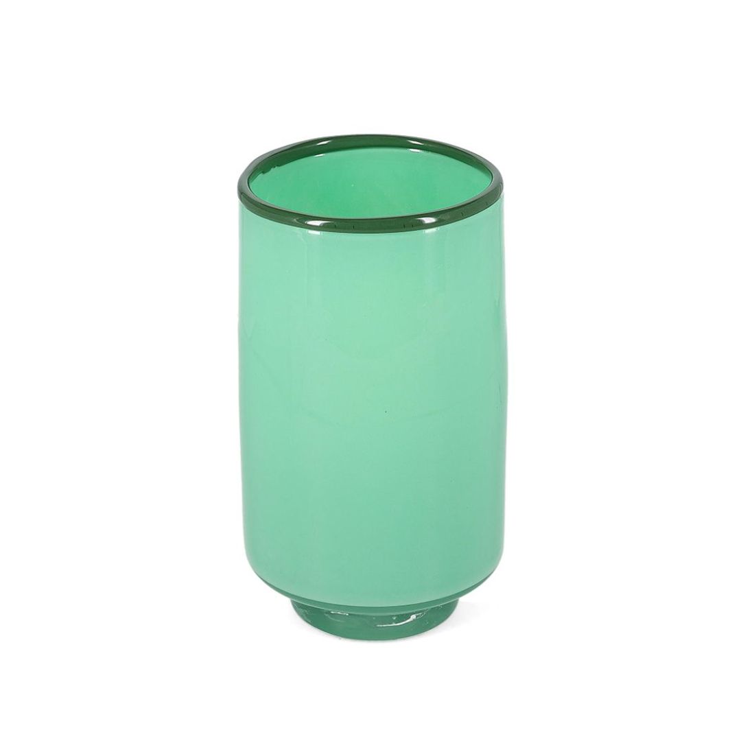 Green glass vase 21cm Milo pistachio modern design