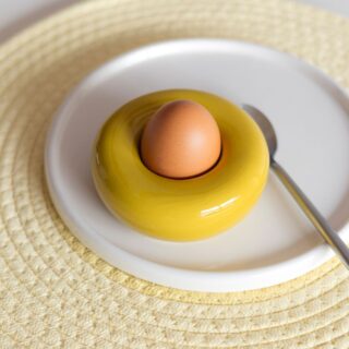 Egg cup 10xH4cm mustard yellow Billie - set/2