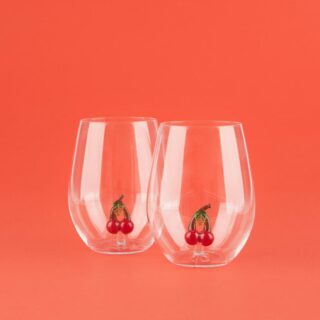 Glass set Botanical Cherry x2 - Balvi