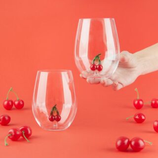 Glass set Botanical Cherry x2 - Balvi