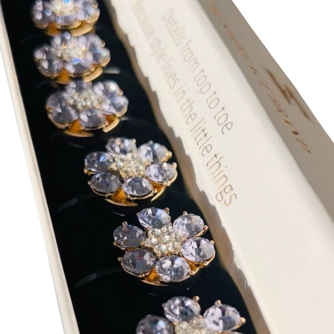 Soft Purple Flower Button Charms